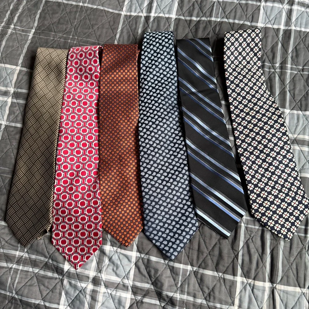 Silk Men's Tie Set - Assorted Colors and Patterns (6) EUC